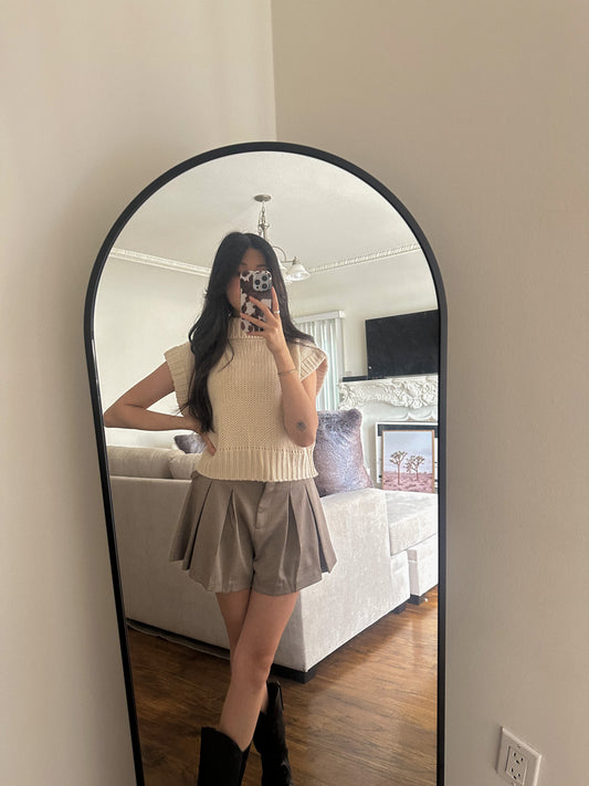 Rory Houndstooth Pleated Shorts