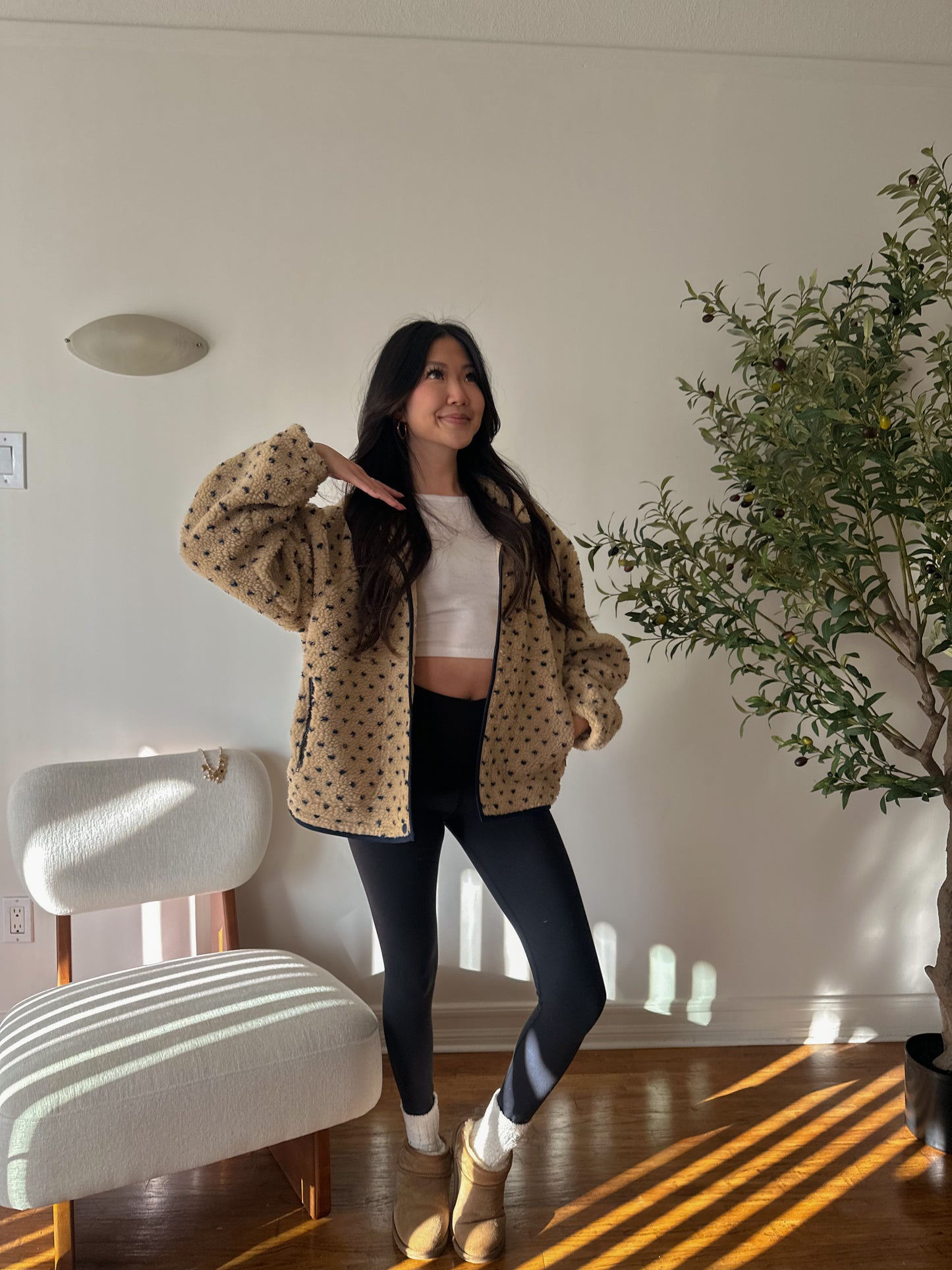 Kimberly Polka Heart Fleece Jacket