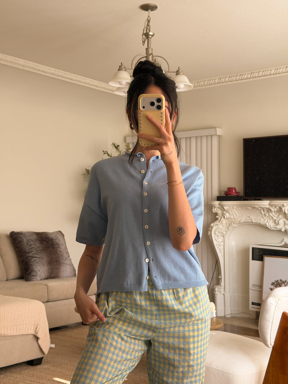 Misty Blue Short Sleeve Cardi