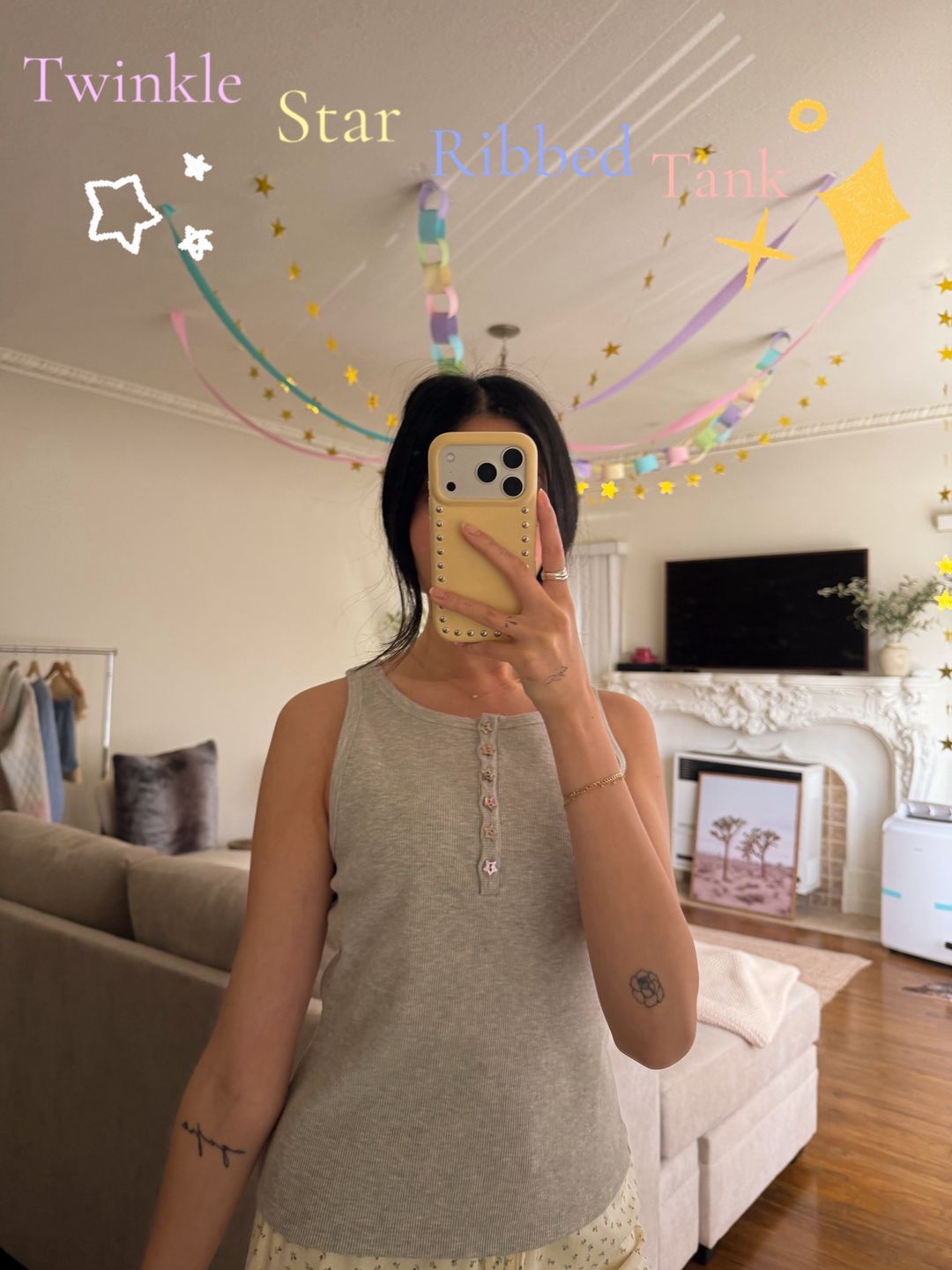 Twinkle Star Ribbed Tank