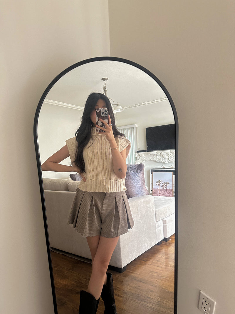 Rory Houndstooth Pleated Shorts