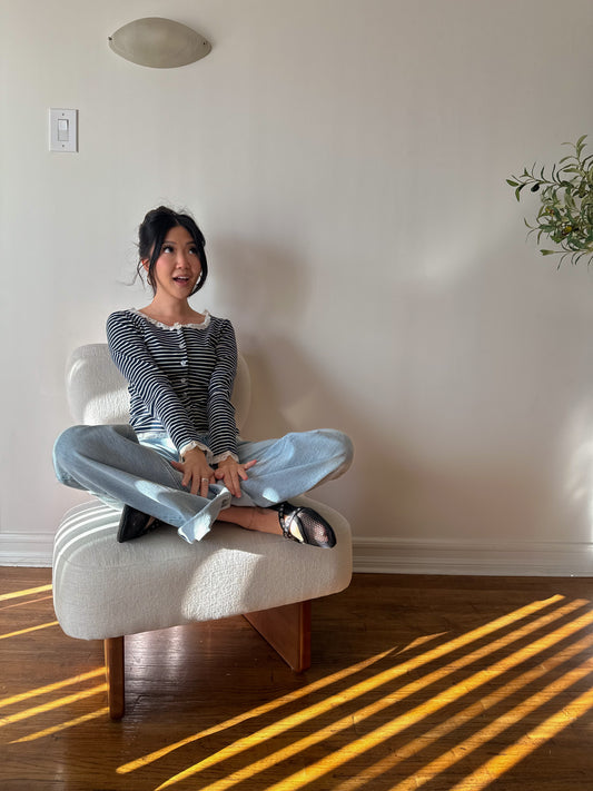 Cara Striped Lace Top