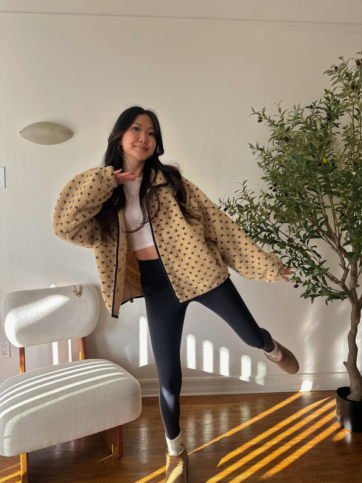 Kimberly Polka Heart Fleece Jacket