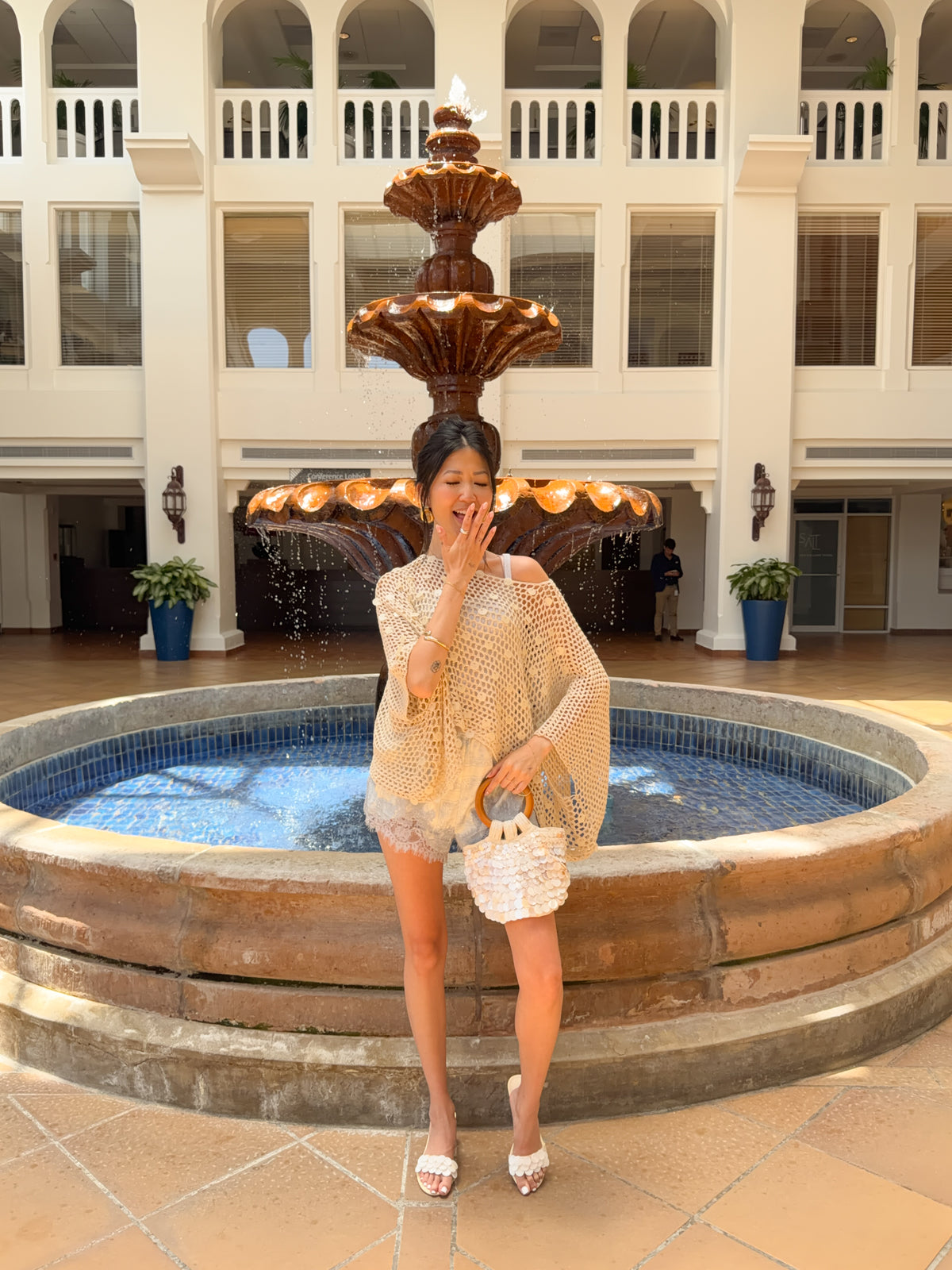 Toasted Sand Sequin Poncho