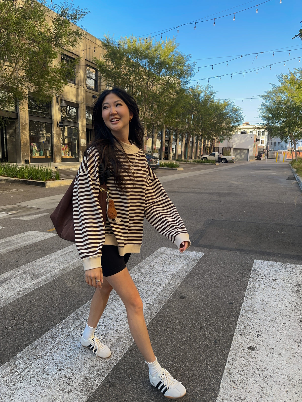 Americano Striped Mock-Neck Pullover